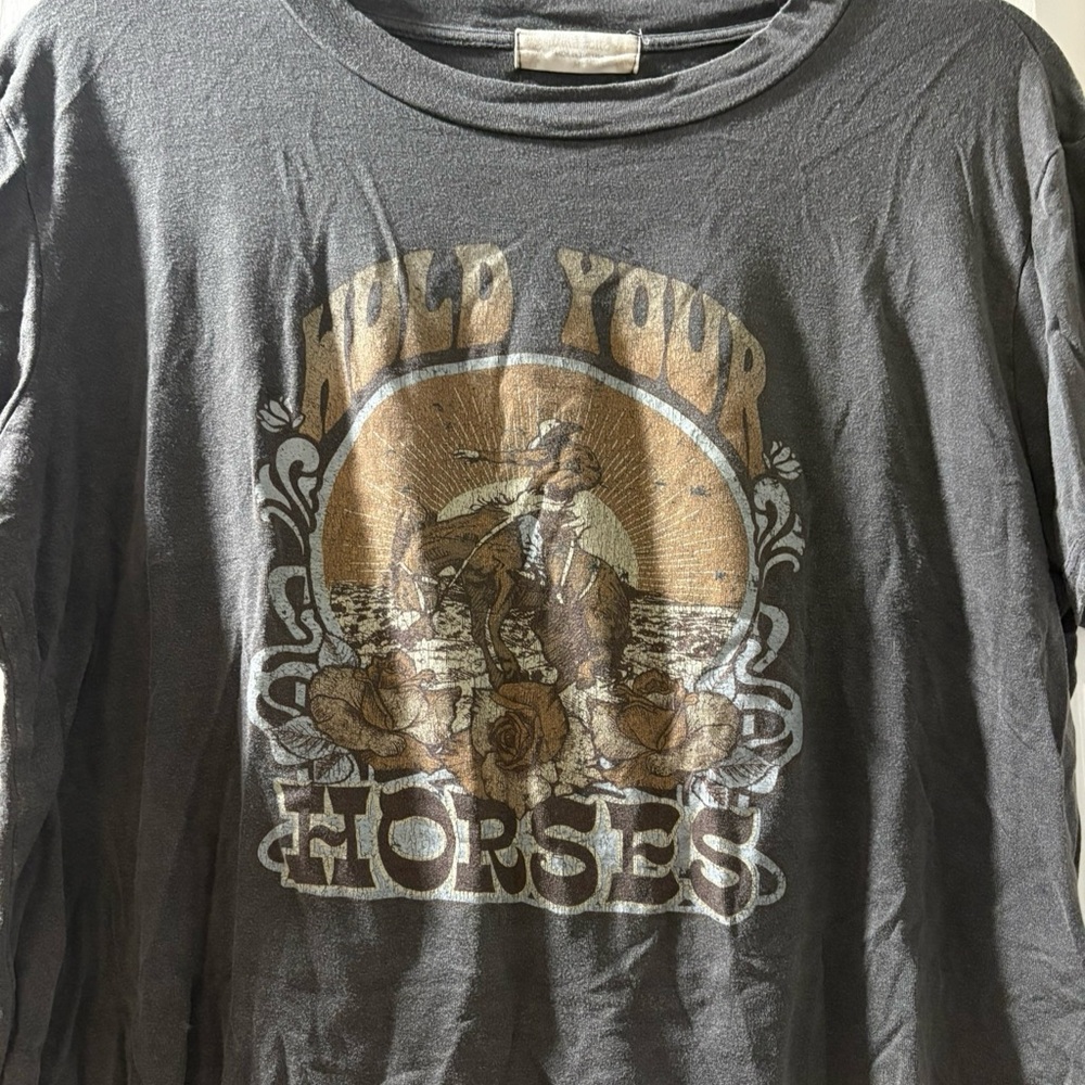Altar'd State Gray Graphic Crop Top
